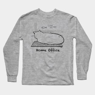 Home office with cat Long Sleeve T-Shirt